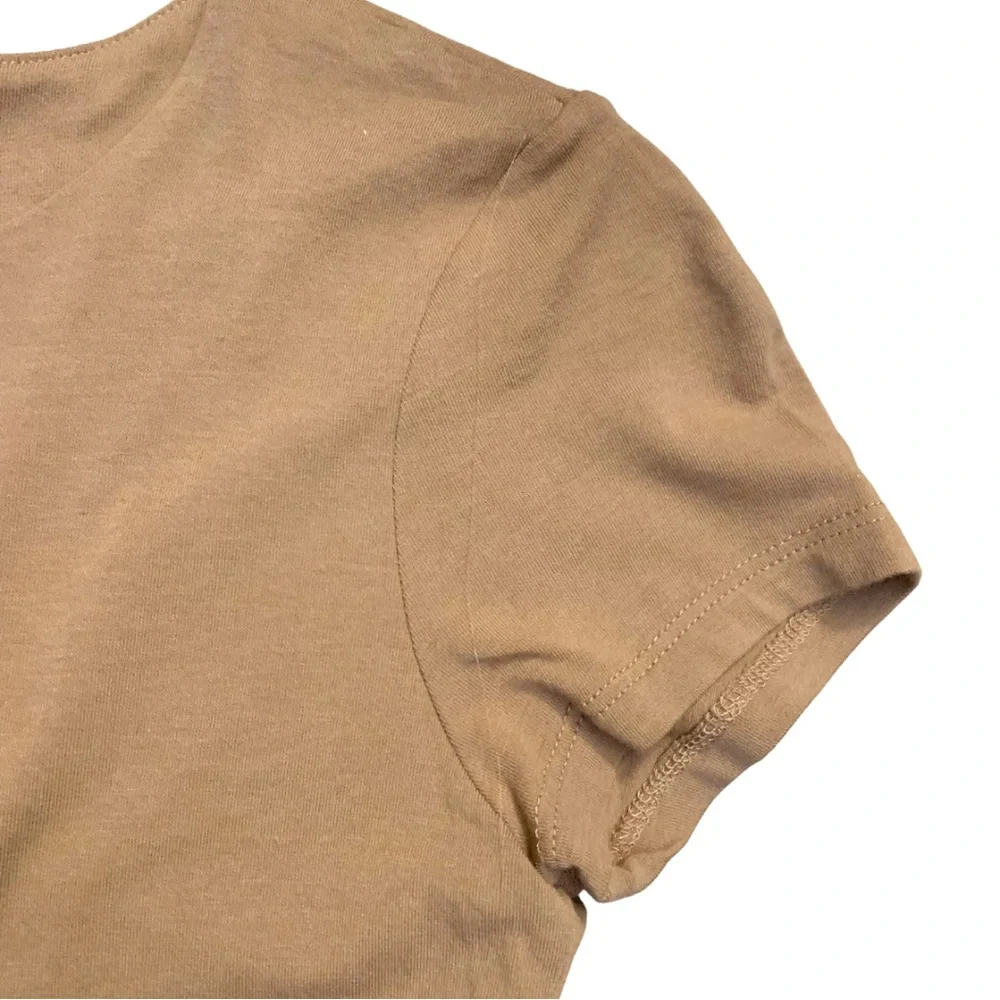 Set of 2 Bodysuit Short Sleeves Size Small Stretch Purple Tan Beige - Picture 4 of 16